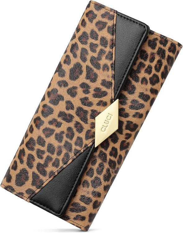 Women Wallet Soft Leather Designer Trifold Multi Card Organizer Lady Clutch Beige