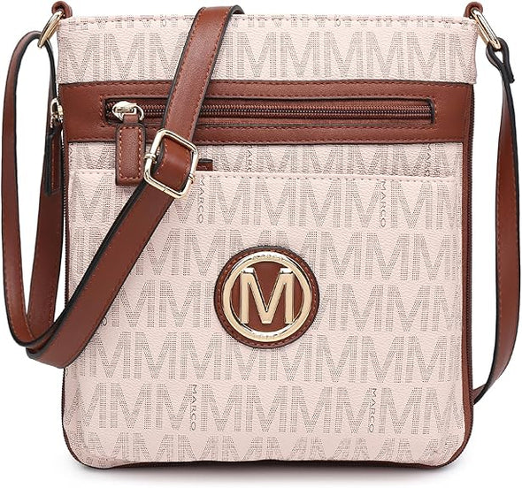 Crossbody Bags Purses for Women Trendy Multi Pockets Monogram Zip Shoulder Bags