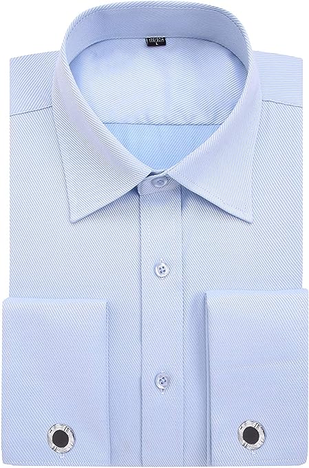 French Cuff Regular Fit Dress Shirts (Cufflink Included)