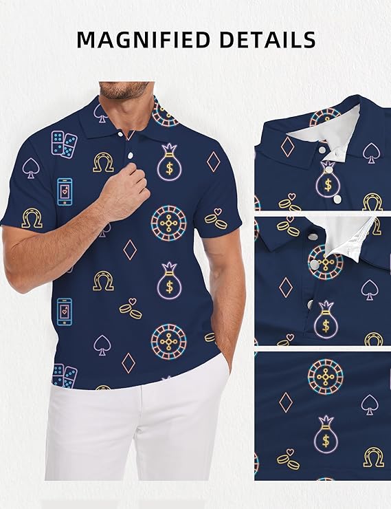 Mens Golf Shirt Short Sleeve Dry Fit polo t shirts