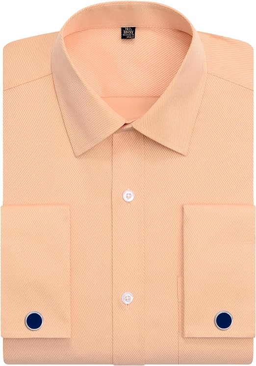 French Cuff Regular Fit Dress Shirts (Cufflink Included)