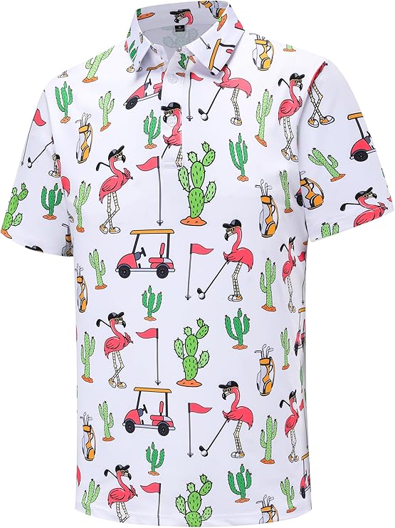 Men's Golf Polo Shirts Short Sleeve Performance Moisture Wicking Dry Fit Shirts