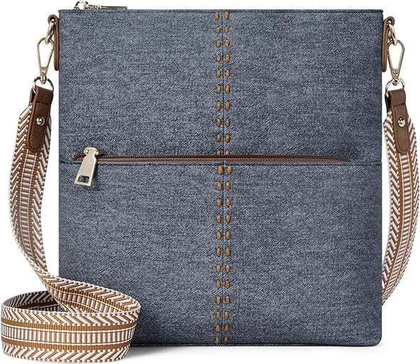 Crossbody Purses for Women Medium Shoulder Bag Vegan Leather Handbags with Guitar Strap