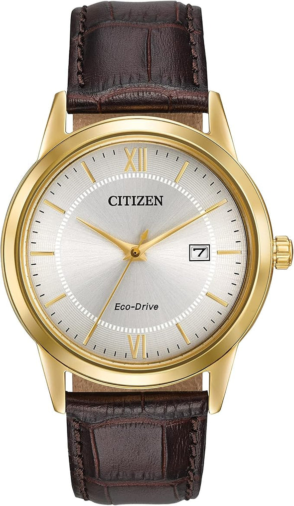 Citizen Men's Classic Eco-Drive Leather Strap Watch.