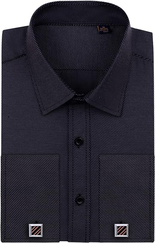 French Cuff Regular Fit Dress Shirts (Cufflink Included)