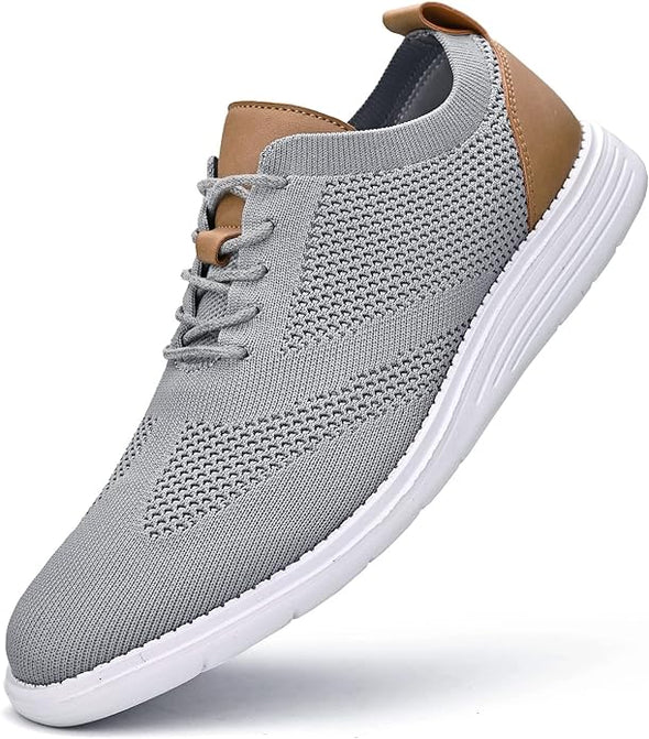 Men's Casual Dress Oxfords Sneakers Mesh Wingtip Business Shoes Lightweight Breathable Dress Shoes for Men