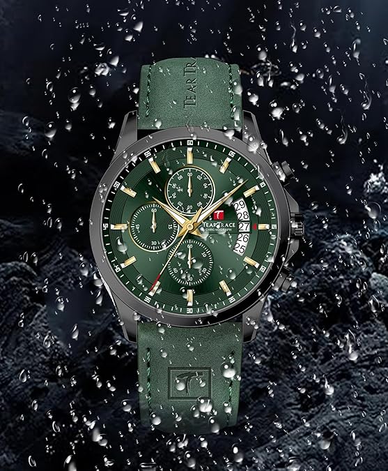 Watches for Men Luxury Quartz Chronograph 3ATM Waterproof Sport Wrist Watches Multifunctional with Silicone Strap Casual Mens Watches