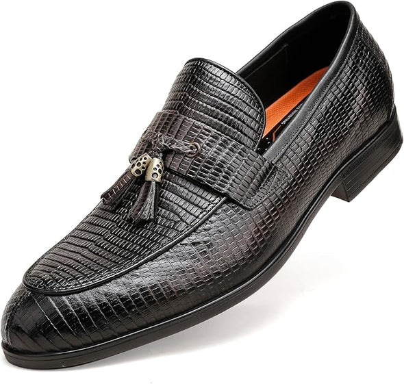 Casual Dress Shoe, Leather Tassel Moc Toe Penny Party Wedding Shoes Party Loafers Shoes for Men