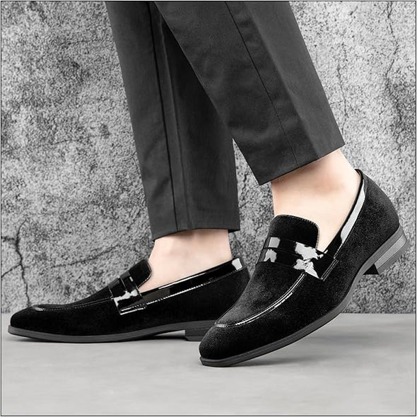Men's Velvet Loafers fashion Dress Shoes
