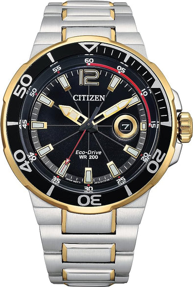 Citizen Men's Eco-Drive Sport Luxury Endeavor Watch in Two-Tone Stainless Steel, Black Dial