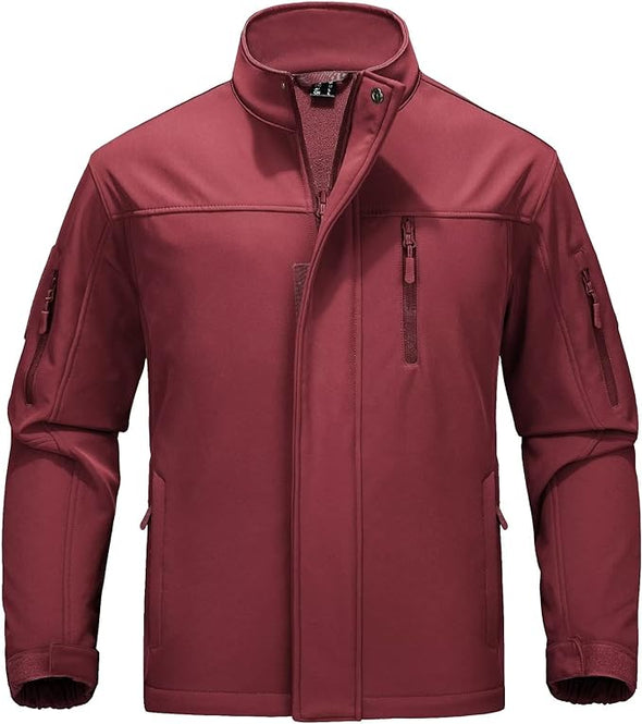 Men's Tactical Jacket Water Resistant 6 Pockets Softshell Fleece Lining Hiking Winter Jacket Windbreaker Outwear