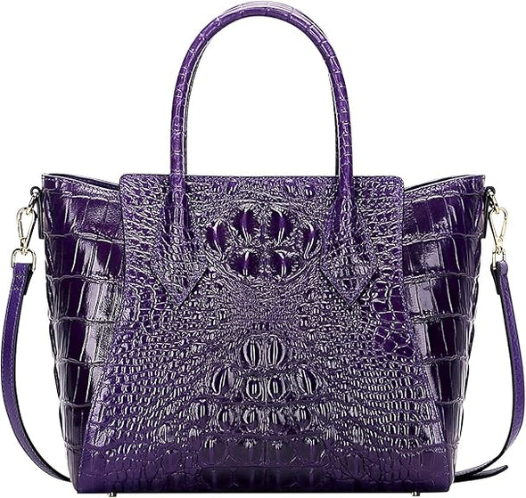 Designer Crocodile Handbags for Women Genuine Leather Purses Top Handle Shoulder Bag