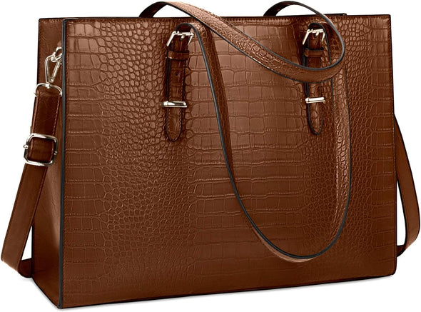 Computer Briefcase for Work Waterproof Handbag Professional Shoulder Bag Women Business Office Bag Large Capacity Dark Green