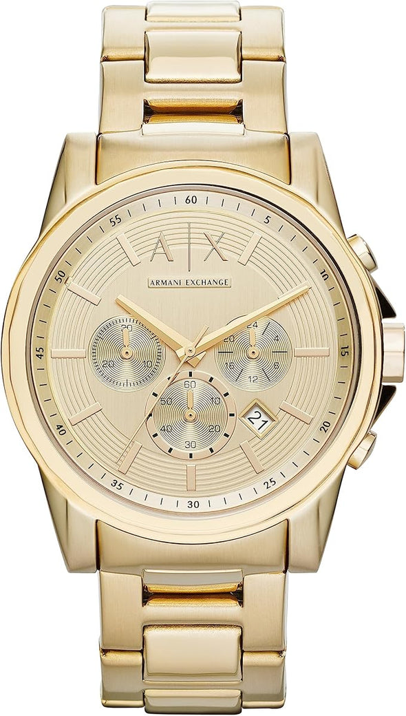AX Armani Exchange Chronograph Watch for Men with Leather, Stainless Steel Watch
