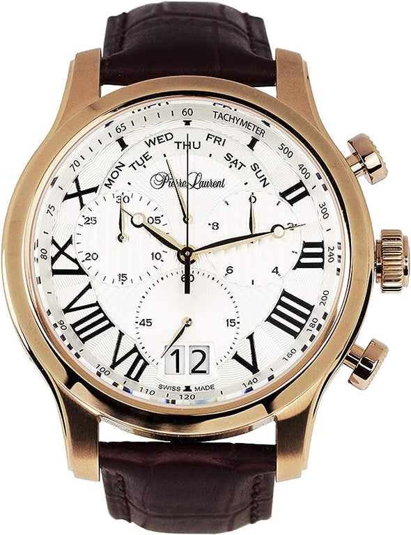 Pierre Laurent Mens Classic Day Retrograde Chronograph Watch
