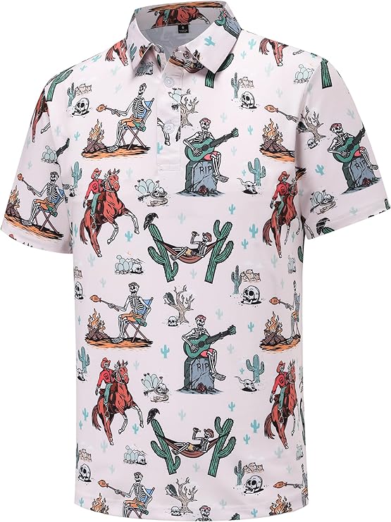 Men's Golf Polo Shirts Short Sleeve Performance Moisture Wicking Dry Fit Shirts