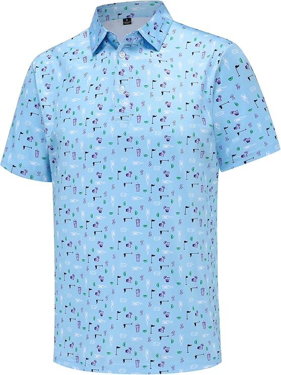 Men's Golf Polo Shirts Short Sleeve Performance Moisture Wicking Dry Fit Shirts