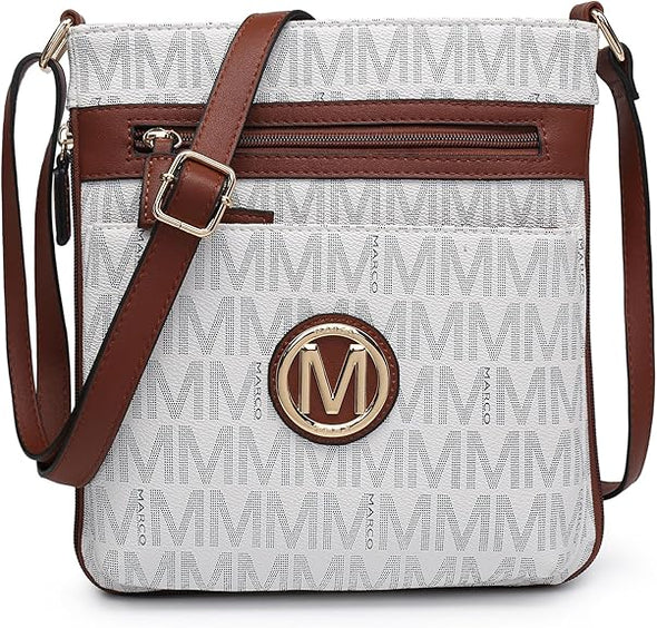 Crossbody Bags Purses for Women Trendy Multi Pockets Monogram Zip Shoulder Bags