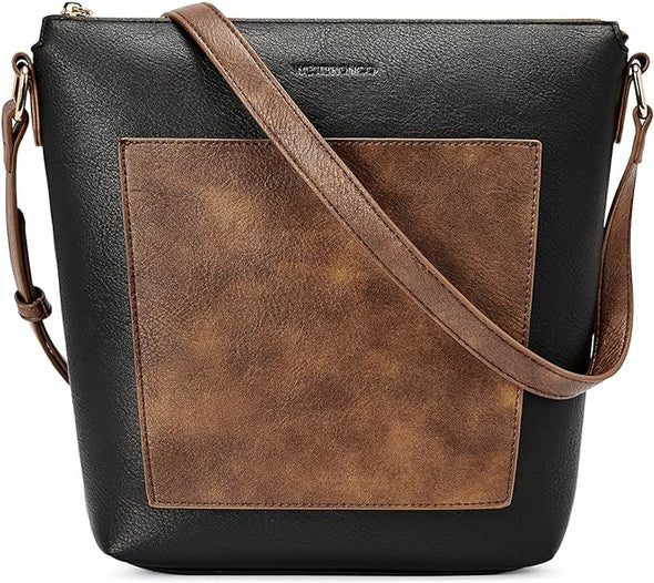 Crossbody Purses for Women Medium Shoulder Bag Vegan Leather Handbags with Guitar Strap