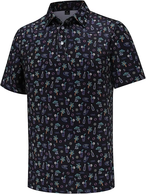 Men's Golf Polo Shirts Short Sleeve Performance Moisture Wicking Dry Fit Shirts