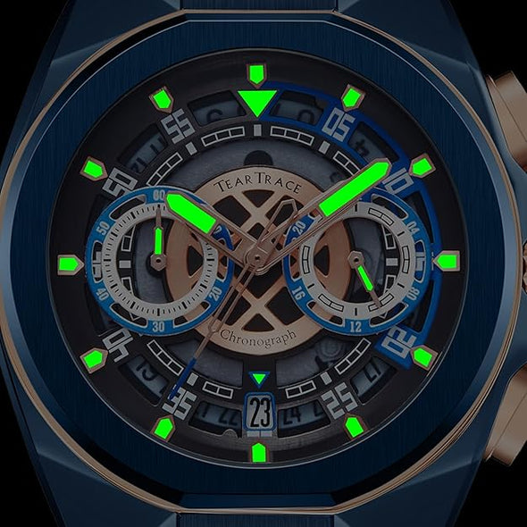 Men's Watches Chronograph Analog Stop Watch Waterproof Business Casual Wrist Watch