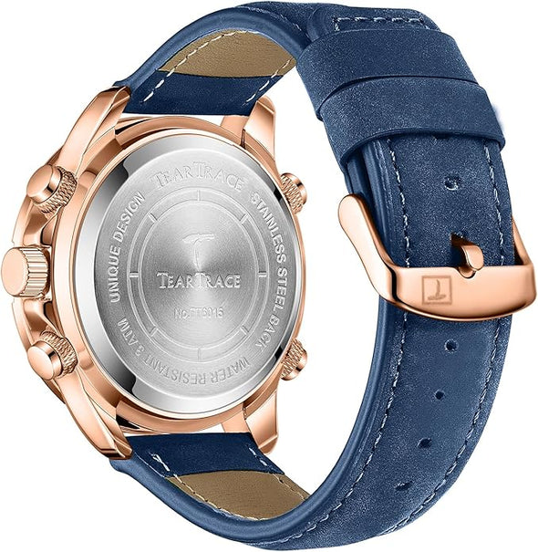 Watches for Men Luxury Waterproof Calendar Leather Strap Digital Chronograph Analog Wristwatch Mens Watches…