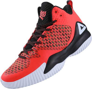 PEAK High Top Mens Basketball Shoes Lou Williams Streetball Master Breathable Non Slip Outdoor Sneakers Cushioning Workout Shoes for Fitness