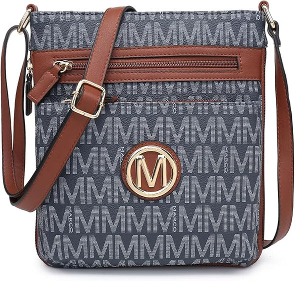 Crossbody Bags Purses for Women Trendy Multi Pockets Monogram Zip Shoulder Bags