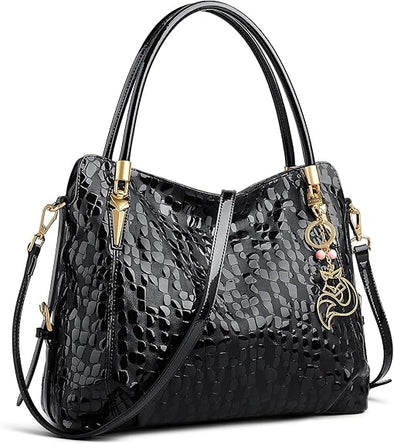 Leather Tote Handbags for Women, Ladies Large Top-handle Purse Shoulder Bags