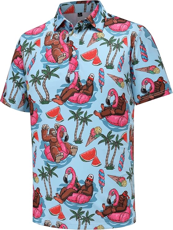 Men's Golf Polo Shirts Short Sleeve Performance Moisture Wicking Dry Fit Shirts