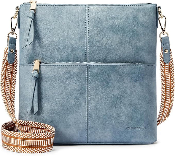 Crossbody Purses for Women Medium Shoulder Bag Vegan Leather Handbags with Guitar Strap