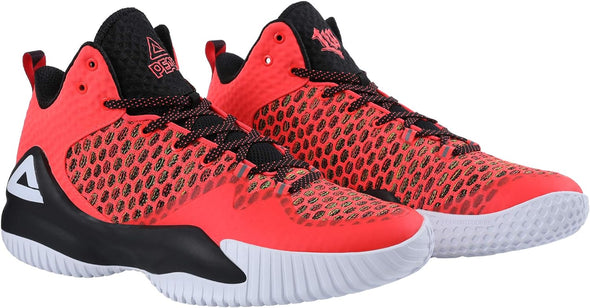 PEAK High Top Mens Basketball Shoes Lou Williams Streetball Master Breathable Non Slip Outdoor Sneakers Cushioning Workout Shoes for Fitness