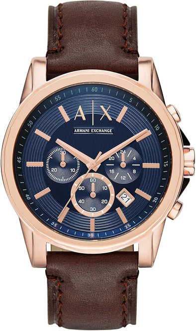 AX Armani Exchange Chronograph Watch for Men with Leather, Stainless Steel Watch