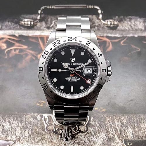 Pagani Design Men's Mechanical Watch Automatic Mobile Stainless Steel Strap Sapphire Glass Mirror Waterproof 100m