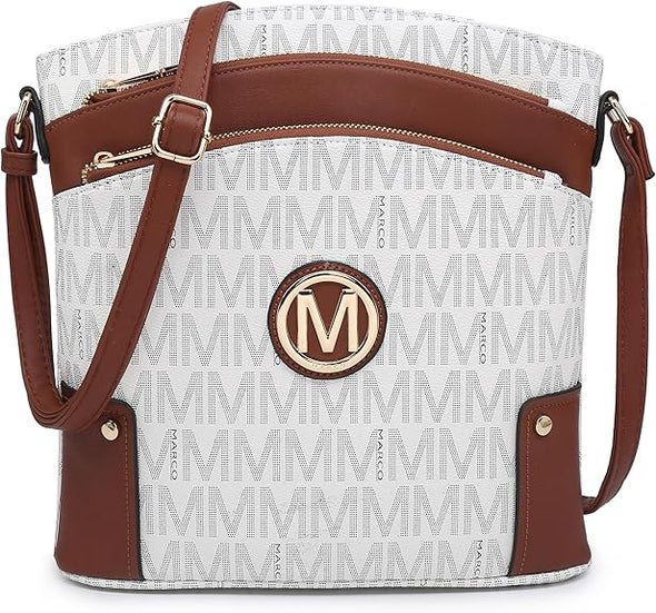 Crossbody Bags Purses for Women Trendy Multi Pockets Monogram Zip Shoulder Bags