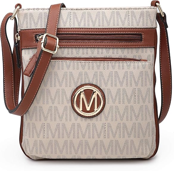 Crossbody Bags Purses for Women Trendy Multi Pockets Monogram Zip Shoulder Bags