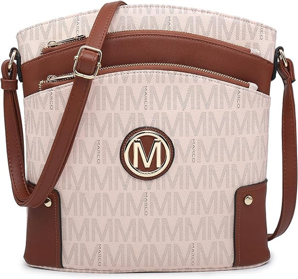 Crossbody Bags Purses for Women Trendy Multi Pockets Monogram Zip Shoulder Bags