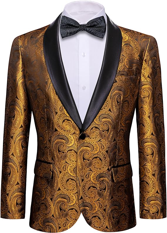 Mens Blazer Suit Lightweight Regular Tuxedo Sequins Floral for Wedding Party Prom
