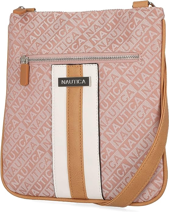 Nautica Womens Lakeside Signature Jaquard North South Crossbody Bag