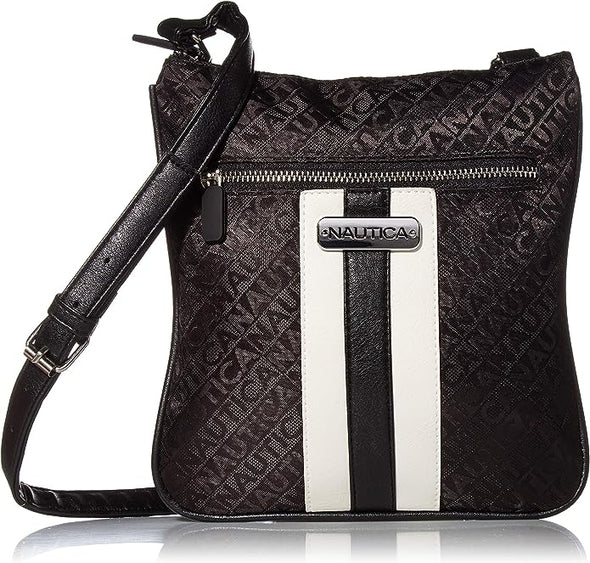 Nautica Womens Lakeside Signature Jaquard North South Crossbody Bag
