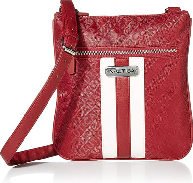 Nautica Womens Lakeside Signature Jaquard North South Crossbody Bag