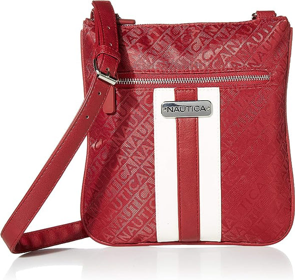 Nautica Womens Lakeside Signature Jaquard North South Crossbody Bag