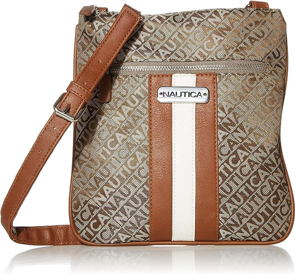 Nautica Womens Lakeside Signature Jaquard North South Crossbody Bag
