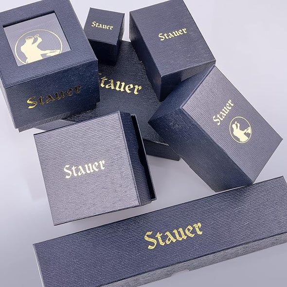 Stauer Urban Blue Watch for Men – Blue-Dial Analog Watch w/Stainless Steel Watch Case Back– Genuine Leather Watch Strap – Quartz Movement Wrist Watch – Luxury Gift for Men