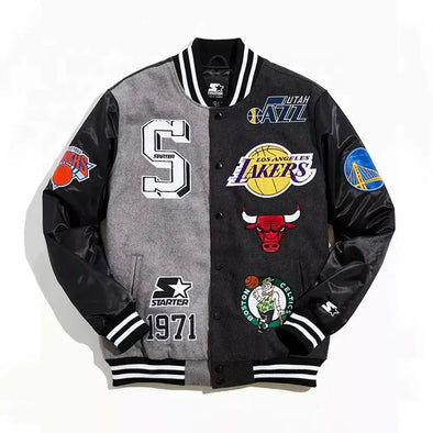High Quality Embroidery Leather Sleeves Letterman Varsity Jackets For Men
