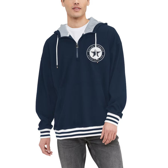 Men's Tommy Hilfiger Navy Dallas Cowboys Quarter-Zip Hoodie