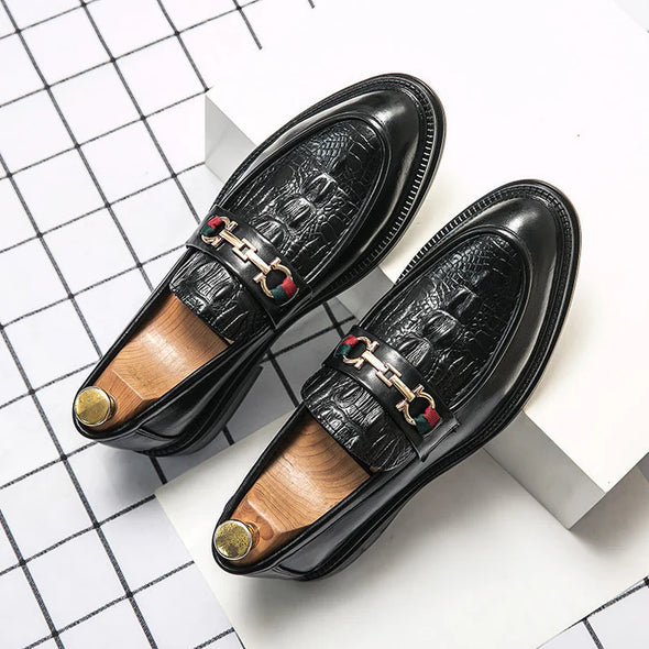 Embossed Leather Loafers
