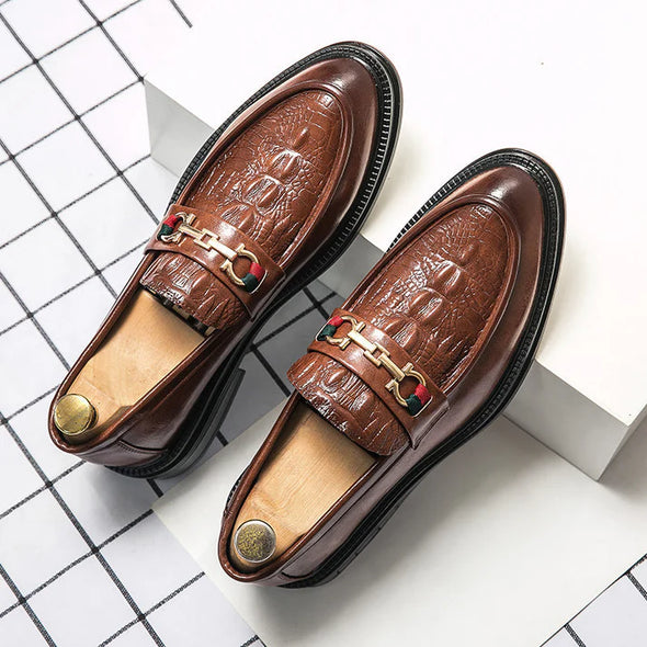 Embossed Leather Loafers