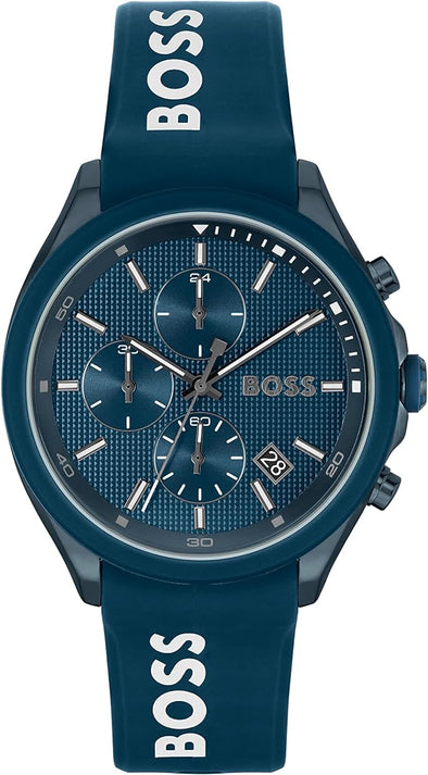 BOSS Velocity Men's Chronograph Stainless Steel Case and Silicone Strap Watch