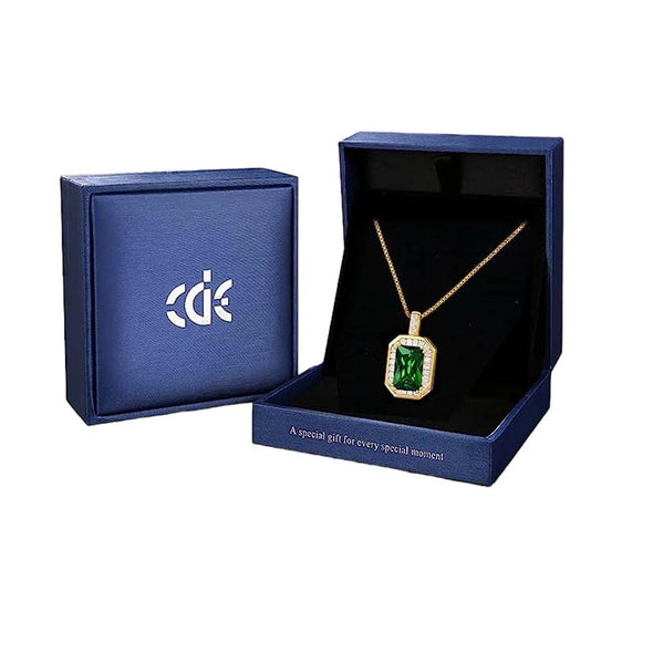 Square Necklaces for Women, 925 Sterling Silver with Birthstone Pendant Necklace, Birthday Gift for Wife, Anniversary Jewelry Gift for Women